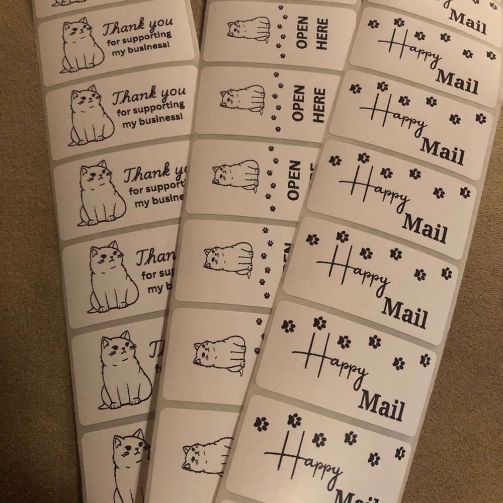30 Custom Cat and Happy Mail Stickers
